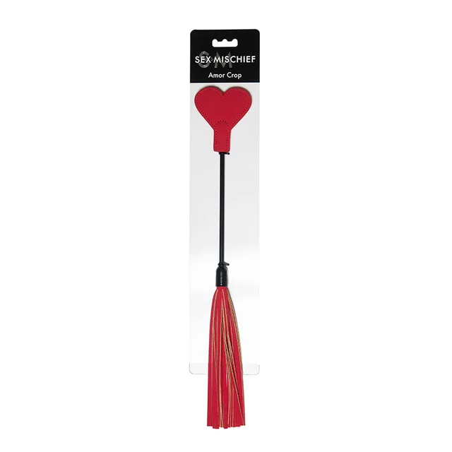 Sportsheets Amor black crop with red heart tip and tassels
