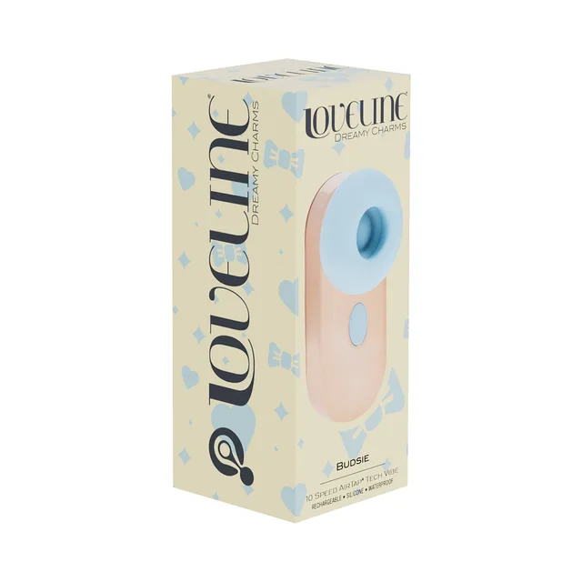 Shots LoveLine Budsie blue AirTapTech vibrator retail box