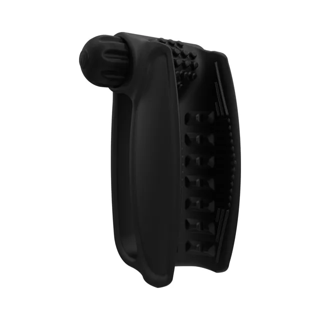 Angled view of black Hand Vibe raised side texture