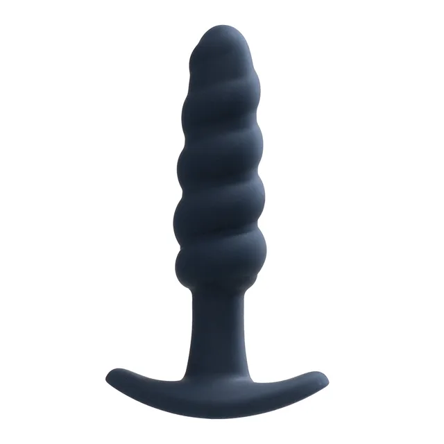 Front view of black Twist spiral-ribbed shaft