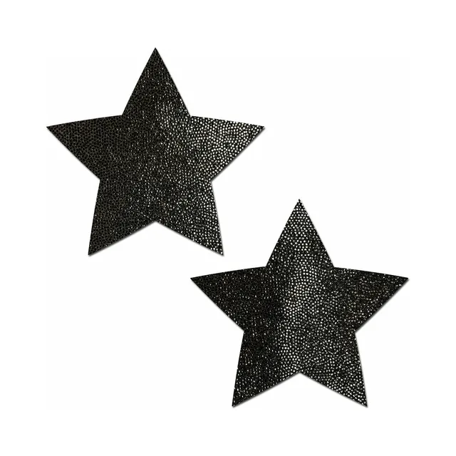 Pastease pair of liquid-black five-point reusable star pasties