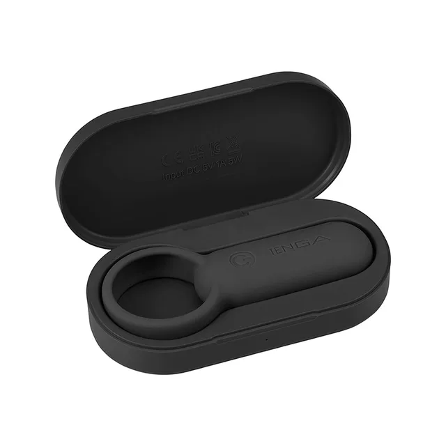 TENGA paiRING black resting inside open oval case