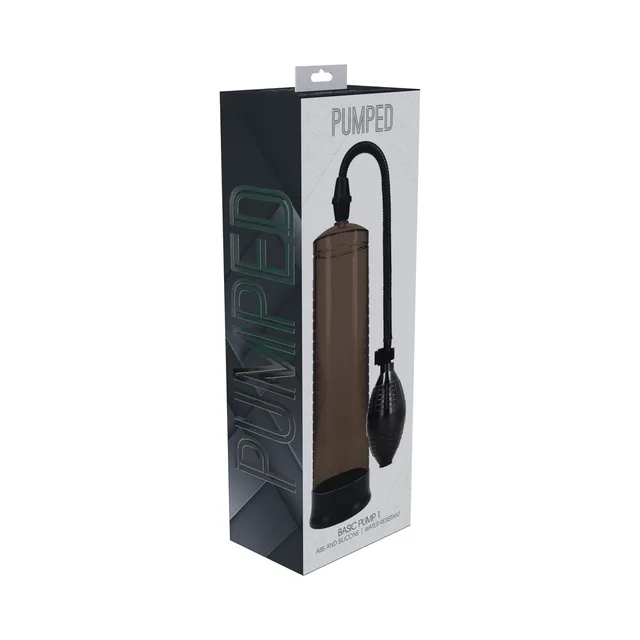 Black Shots Pumped Basic Pump 1 with squeeze bulb displayed in retail box