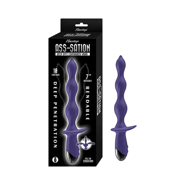 Purple Ass-Sation Deep Dive wand beside retail box