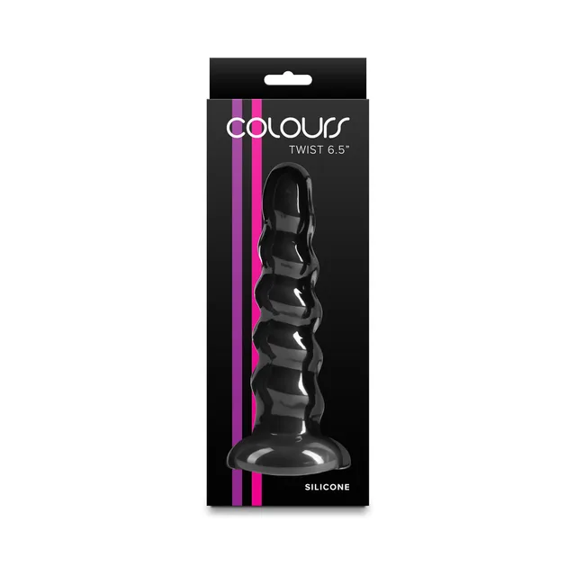 NS Novelties Colours Twist black beaded dildo inside the black hanging retail sleeve