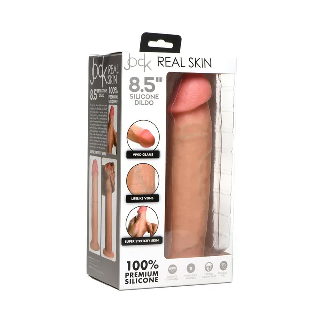 JOCK ivory dual-density silicone dildo in window-front Real Skin box