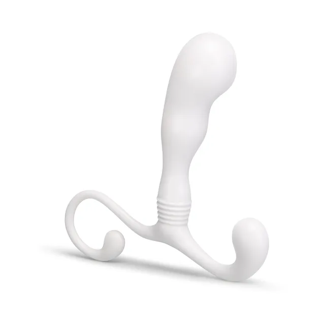 White b-Vibe P-Spot Slim upright curved shaft view