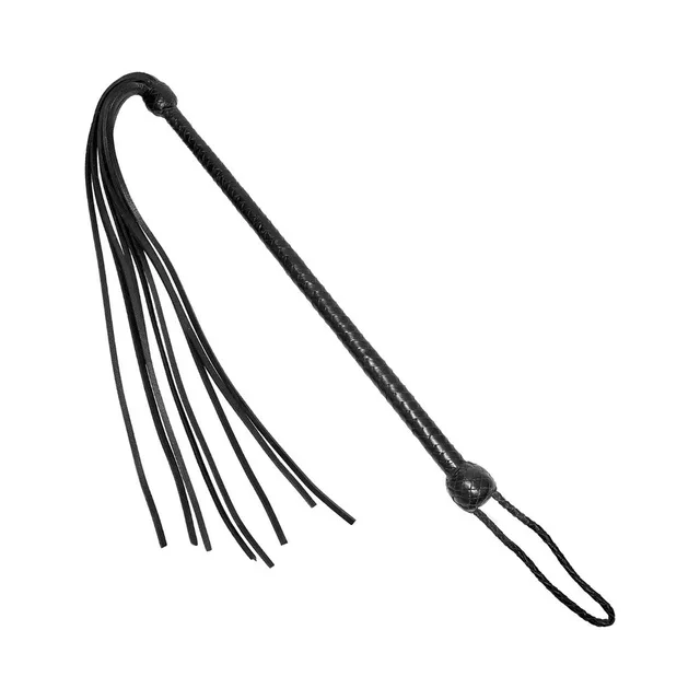 Black Prowler RED long-handled whip with narrow tails
