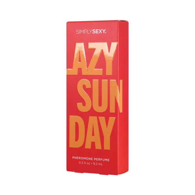 Front of red Simply Sexy Lazy Sunday perfume box