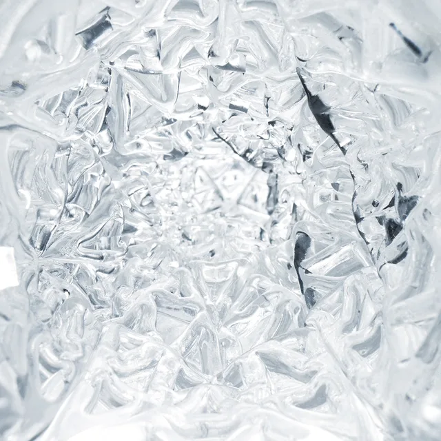 TENGA GEO Glacier clear stroker close-up of angular crystalline internal facets
