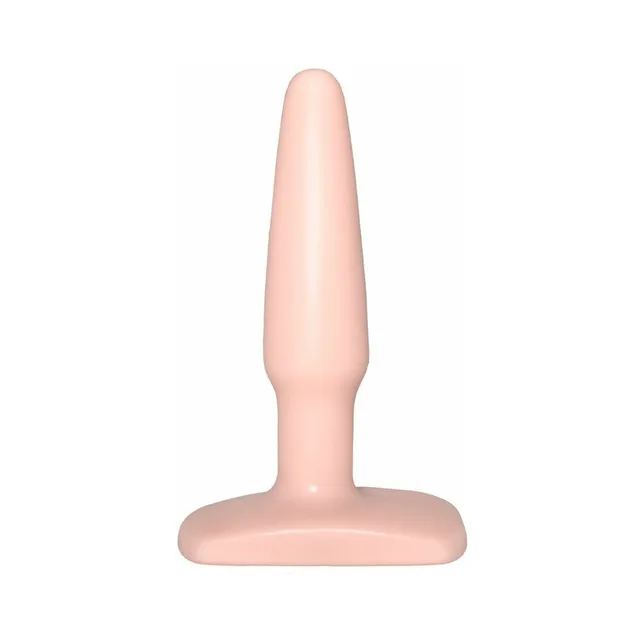 Small vanilla anal plug with slim body and T-shaped base
