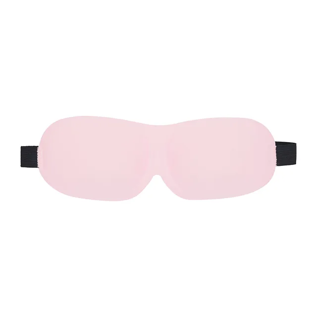 Front view of powder-pink Ouch 3D mask with black straps