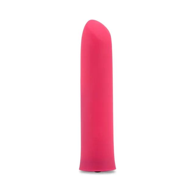 upright hot pink Evie Nubii silicone bullet with slanted rounded tip