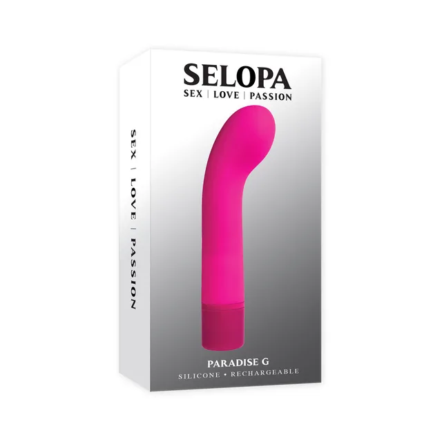 pink Selopa Paradise G curved vibrator in white box