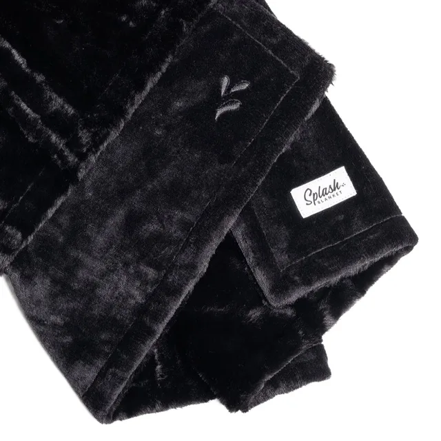Splash Blanket The OG extra-small black blanket folded with logo patch