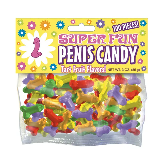 Super Fun Penis Candy clear bag with 100 multicolor pieces