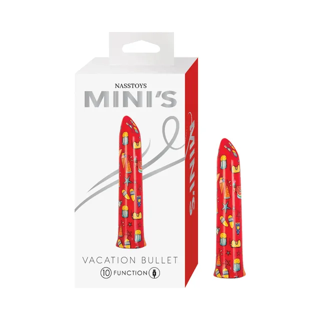 Red Nasstoys Mini's Vacation Bullet with summer pattern and box