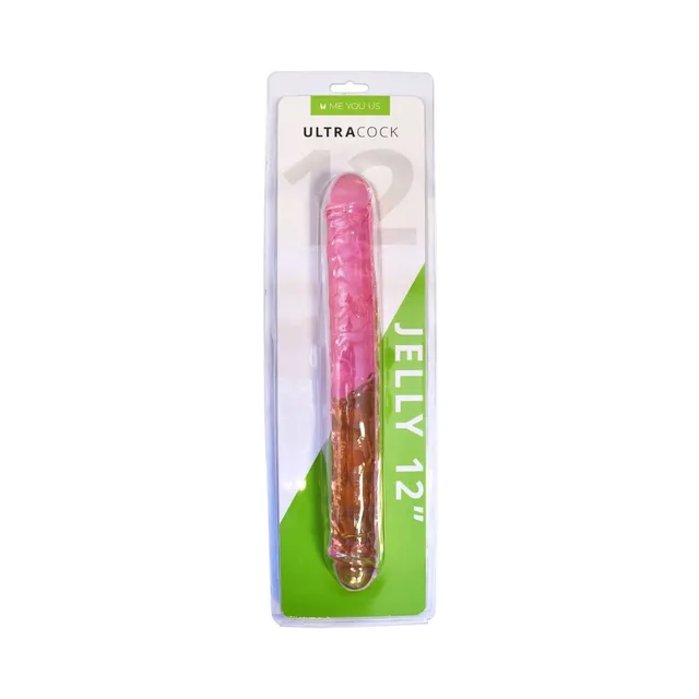 Me You Us Ultra Cock 12-inch pink double-ended dildo pack
