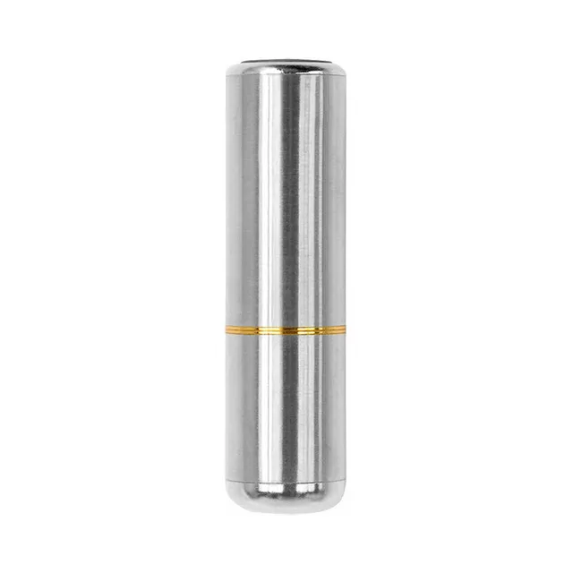 silver Crave Bullet vibrator with two slim gold bands around the center