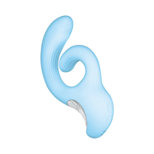 Front view of light-blue Cumulus loop and curled arm