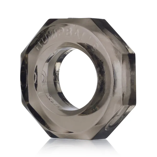 OxBalls Humpballs Smoke Gray Faceted Ring on white