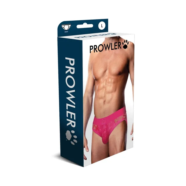 Prowler hot-pink lace brief size L retail box