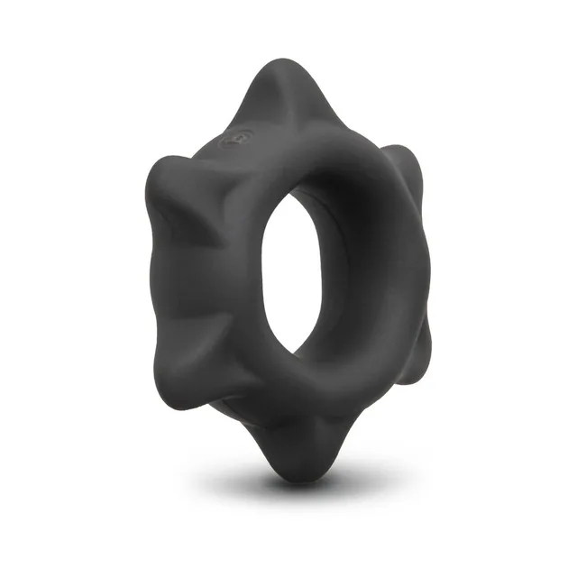 b-Vibe Flex Ring Spike black textured C-ring isolated product view