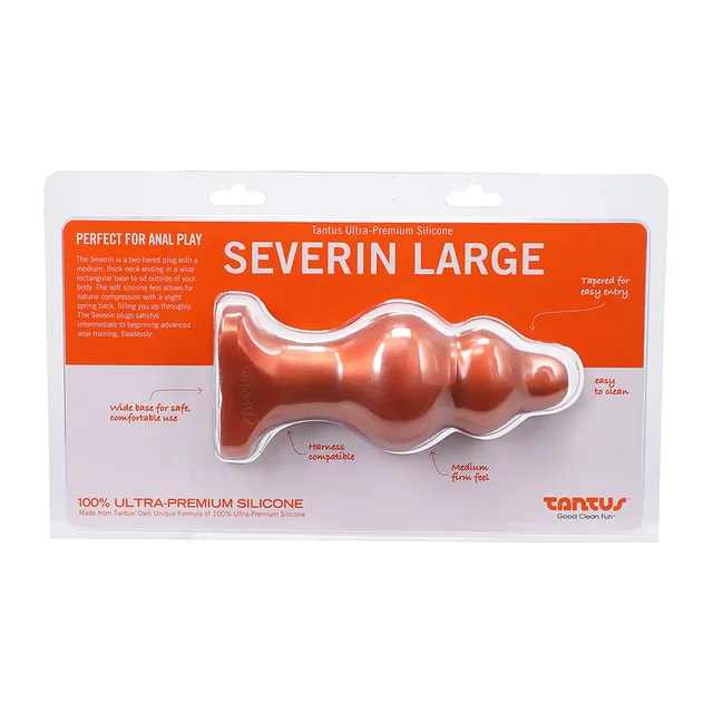 Front package of Tantus Severin Large Copper anal plug