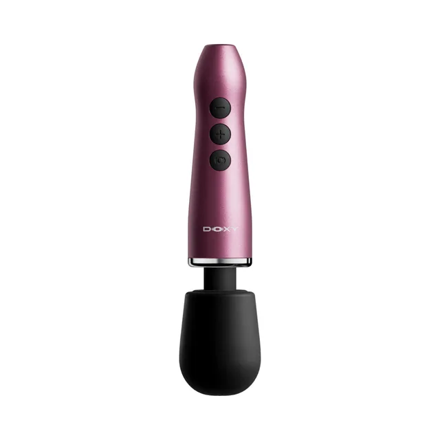 Front view of Doxy Go travel pink handle and round black head
