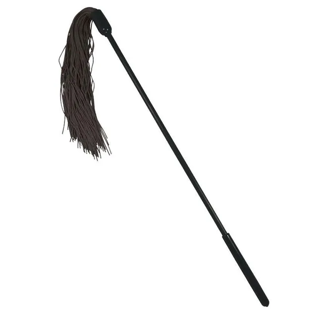 Sex and Mischief Black Rubber Tickler full black tickler with silicone strand bundle