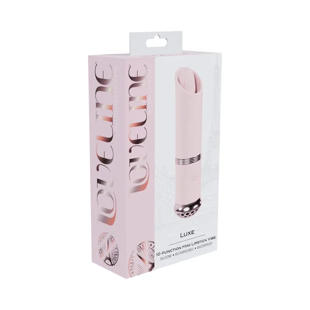 Pink Loveline Luxe lipstick-style vibrator in pale-pink box