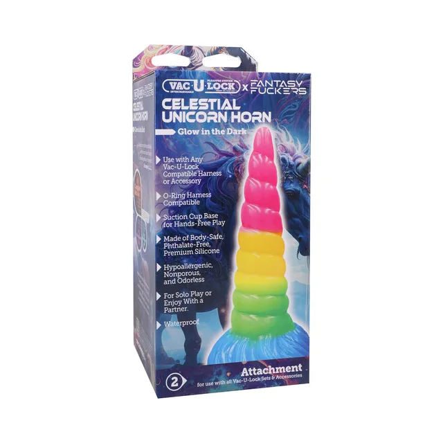 Fantasy Fuckers Celestial Unicorn Horn rainbow attachment in box