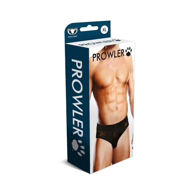Prowler black lace open brief size XL retail box