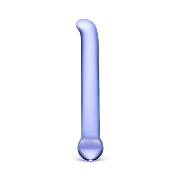 Glas Purple G-Spot Tickler upright curved shaft with round handle