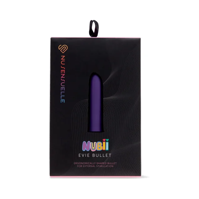 purple Nu Sensuelle Evie Nubii bullet visible through black box window