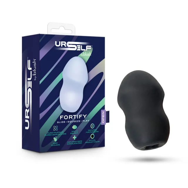 Black URSELF Fortify compact stroker beside navy box