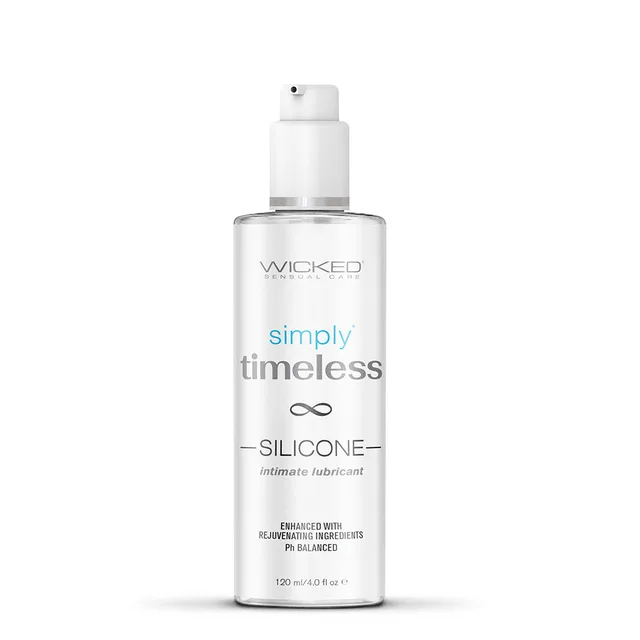 clear Wicked Simply Timeless Silicone 4 oz pump bottle on white background