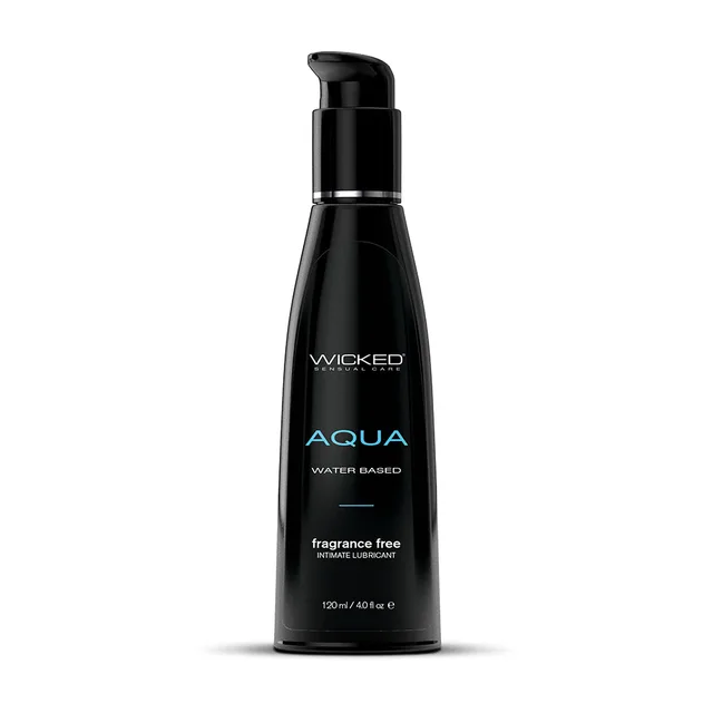 Wicked Aqua 4 oz tall black pump bottle front
