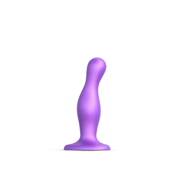 medium purple Strap-On-Me Curvy dildo plug with angled shaft and flared base