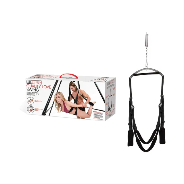 Lux Fetish Fantasy Swing components displayed beside white retail box
