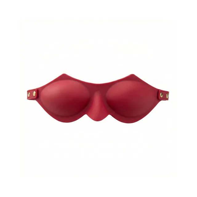 Temptasia Ardor red blindfold front view of raised eye cups