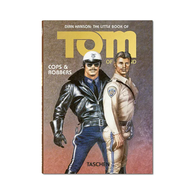 brown Tom of Finland Cops and Robbers pocket cover with leather and tan uniformed figures