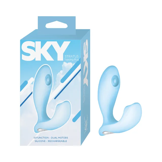 Nasstoys Sky Stratus blue plug beside retail box