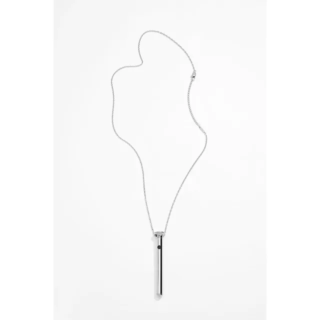 Full silver chain and Vesper Mini cylindrical pendant