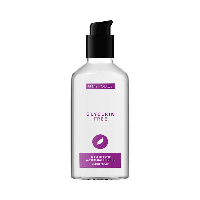 Me You Us Glycerin-Free Slix 8.4 oz clear pump bottle with purple label