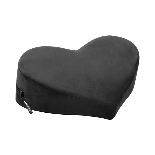 black Liberator Heart Wedge cushion with contoured top and side zipper