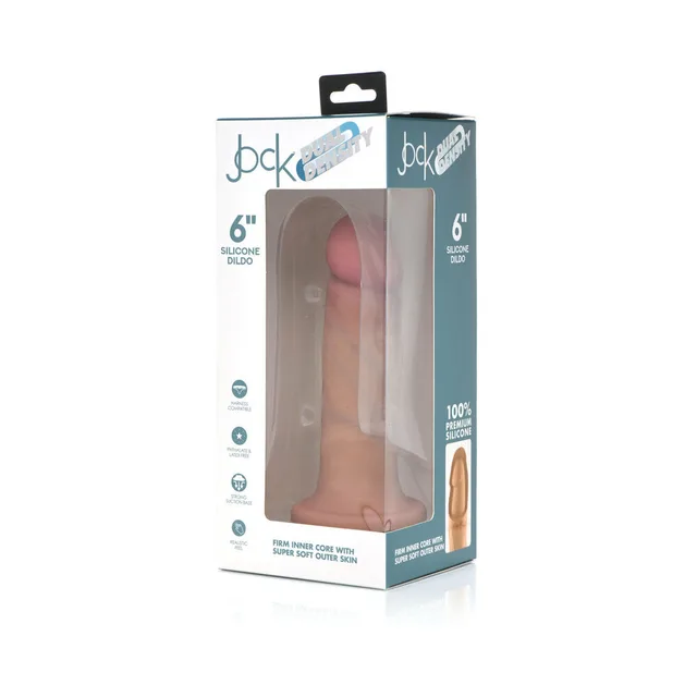 Angled front package view for light-tone Jock dildo