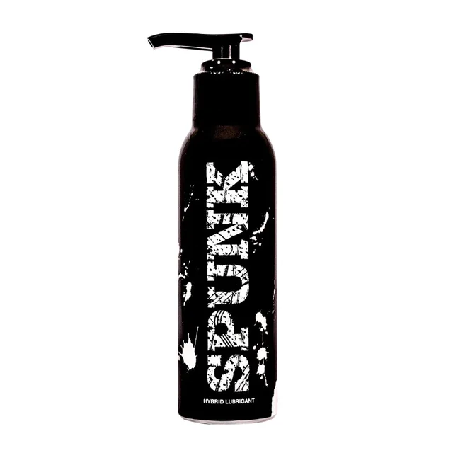 Spunk Lube Hybrid 4 oz black pump bottle with large white branding