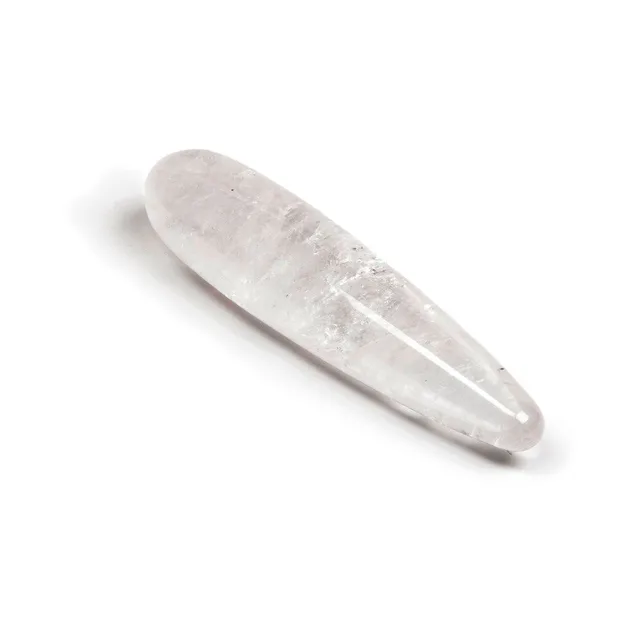 Long diagonal view of polished Prism clear quartz wand