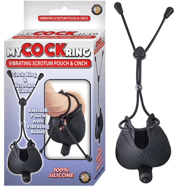 Nasstoys My Cock Ring Black Pouch and Cinch beside white red retail carton